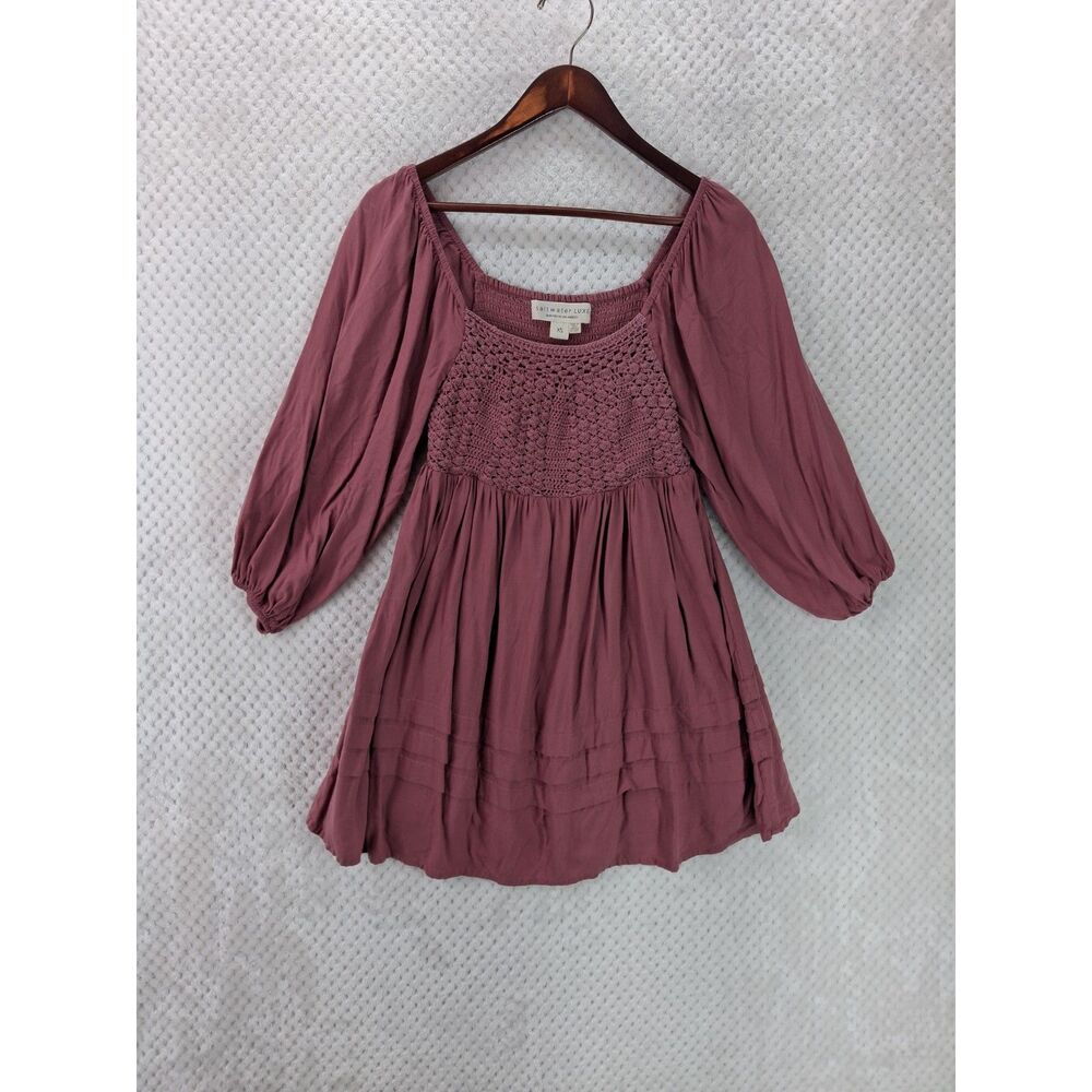 Saltwater LUXE Sydnie Mini Dress Women's XS Rose Boho Peasant Dress